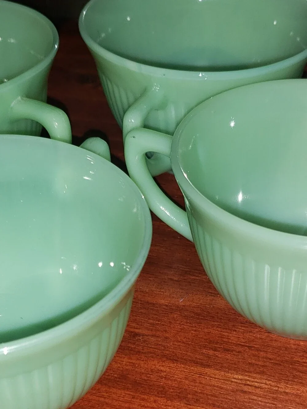 Vintage Ribbed Jadeite Cups